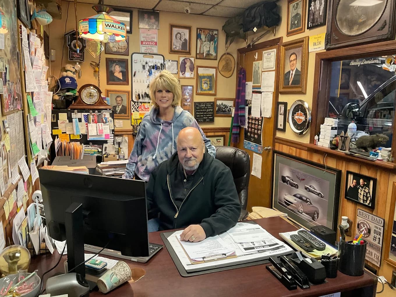 Ken Baldino, owner of Goodeal Discount Transmissions, at his desk in Hammonton NJ